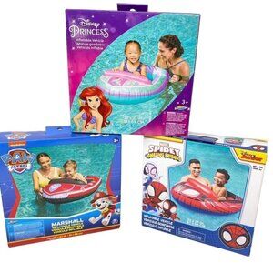 Swimways Inflatable Water Boat Vehicle For Kids Ages 3+ Paw Patrol Ariel Spidey